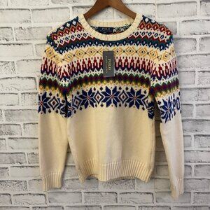 NWT! Boy’s POLO Ralph Lauren snowflake cotton & wool blend sweater Lg (14/16)